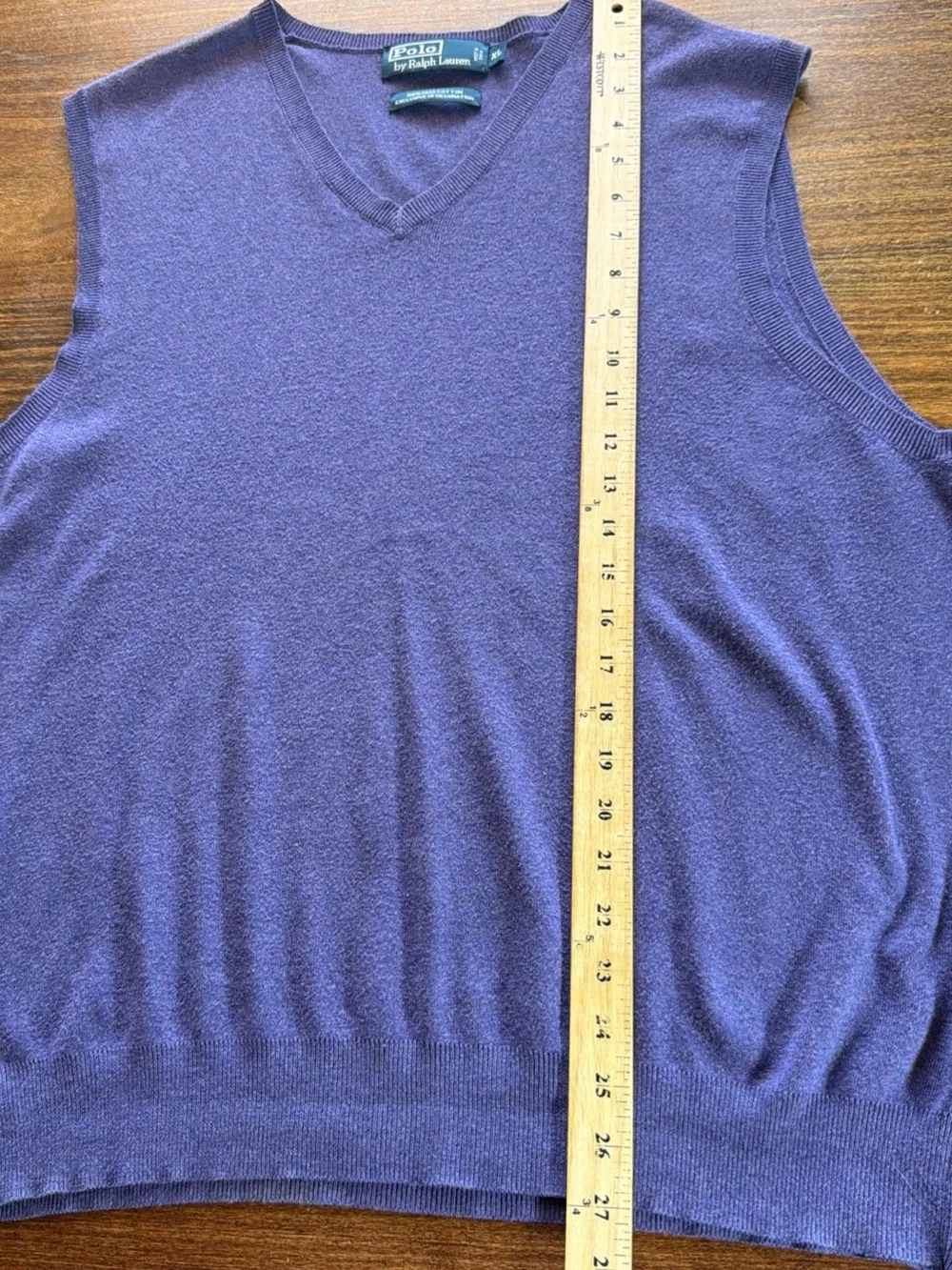 Polo by Ralph Lauren Purple V-Neck Sweater Vest with Green Pony